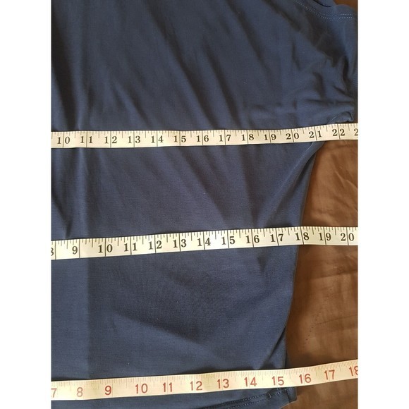 Ollie & Chloe By Jolie Womens Blouse Cold Shoulder Slit Blue Tunic Size Small - Picture 12 of 12